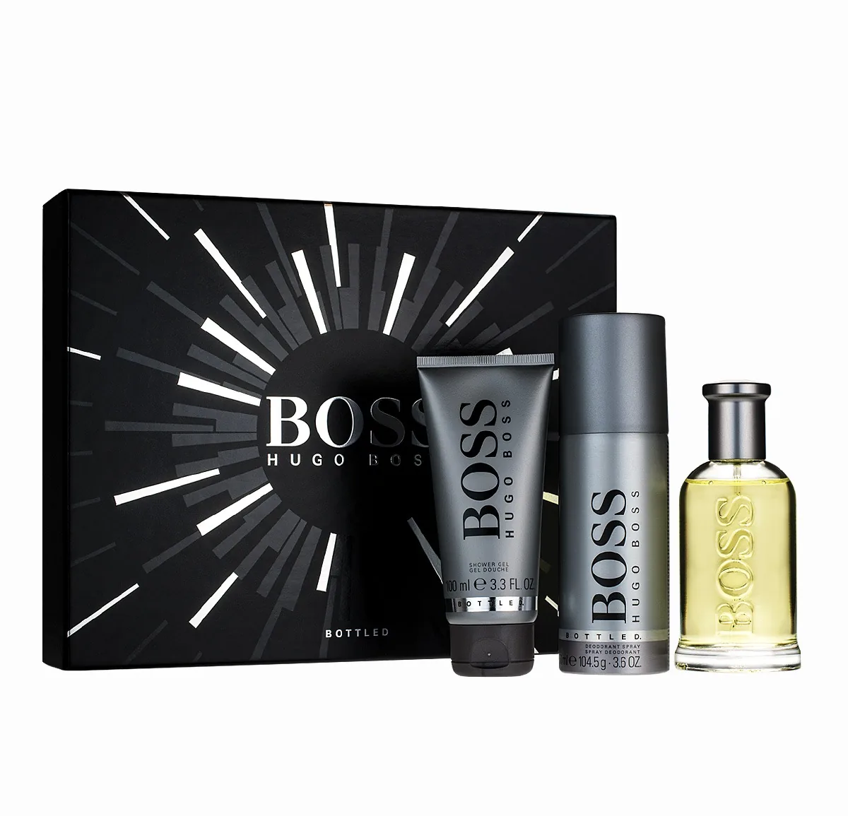 SET C HUGO B. BOTTLED 100ML. EDT+GEL+DESODORANTE